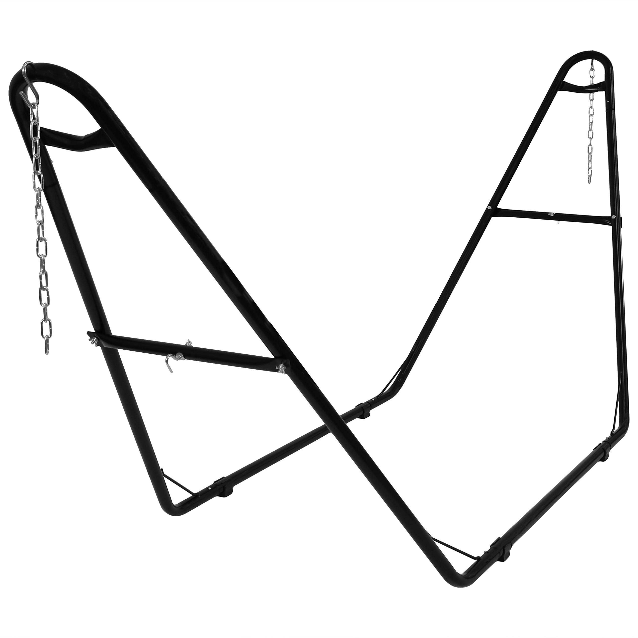 Sunnydaze Universal Double Hammock Stand Only - 550-Pound Capacity - Heavy-Duty Hammock Stand For Outside - Fits 9 To 14 Foot Hammocks - Black