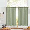 Jinchan Nautical Kitchen Curtains Striped Linen Curtains 36 Inches Farmhouse Tier Curtains Cafe Curtains For Living Room Bathroom Laundry Rv Rustic Half Window Curtains Light Filtering 2 Panels Green