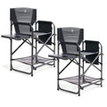 EVER ADVANCED 2 Piece Medium Tall Directors Chair Foldable Makeup Artist Chair Bar Height with Side Table Cup Holder and Pocket 