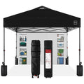 Best Choice Products 10X10Ft Easy Pop Up Canopy W/Side Wall, 10 Pockets, Portable Carrying Case, 1-Button Setup, 4 Weight Bags - Black