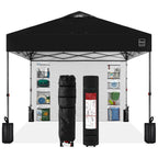 Best Choice Products 10X10Ft Easy Pop Up Canopy W/Side Wall, 10 Pockets, Portable Carrying Case, 1-Button Setup, 4 Weight Bags - Black