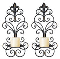 JUCONSIN Wall Sconces Candle Holder Set of 2, Metal Wall Decorations Hanging Wall Mounted Candle Sconces for Living Room Dining 