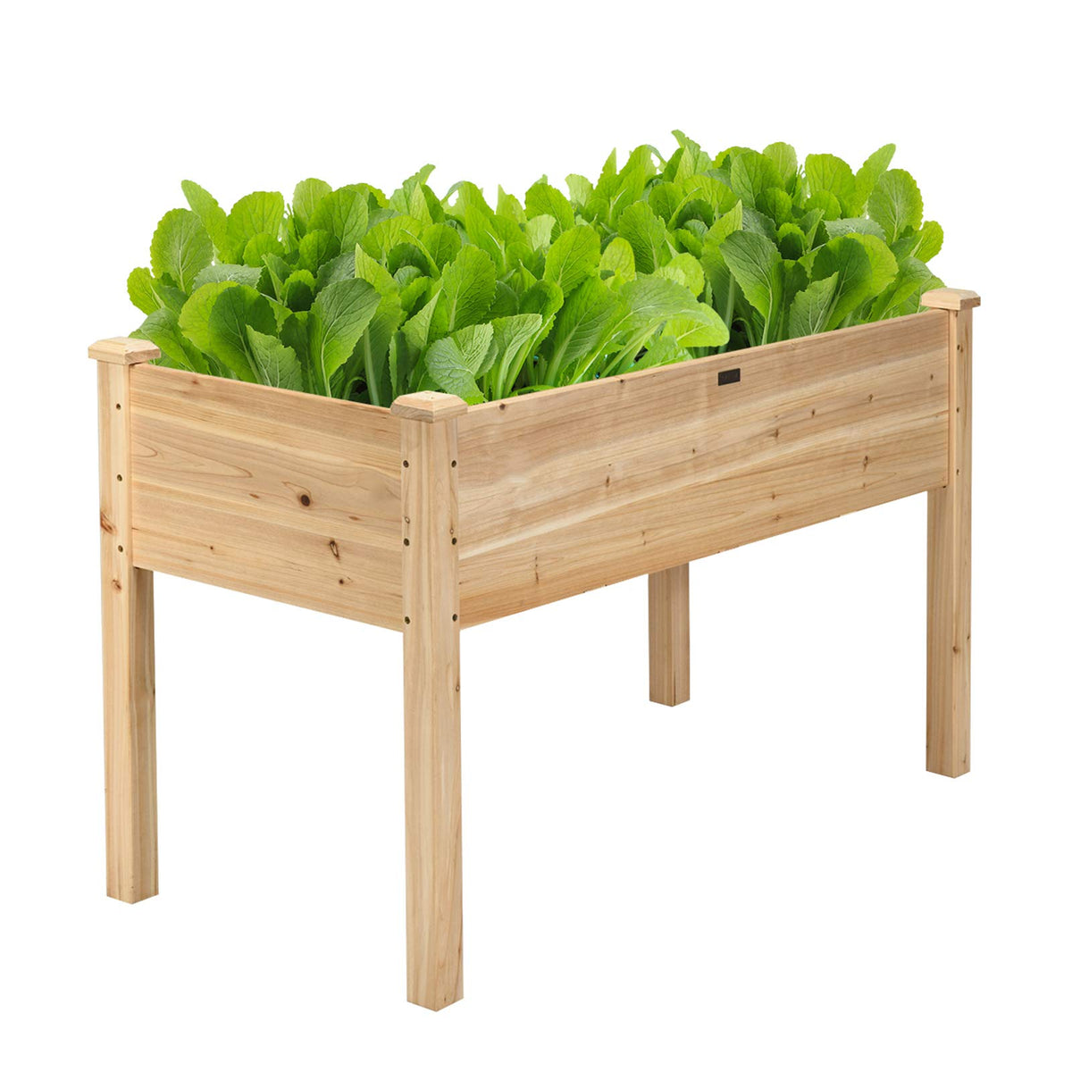 Giantex Raised Garden Bed, Wood Planter Box With Legs, Drain Holes, Elevated Garden Bed For Vegetables, Standing Garden Containe