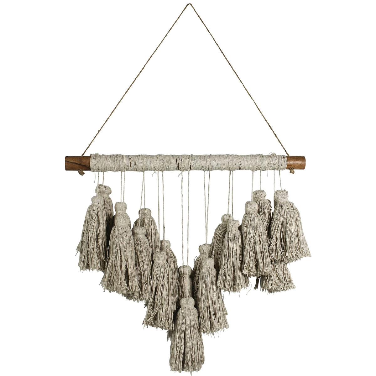 HomeRoots Beige Tassel Bohemian Wall Hanging