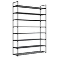Home-Complete Shoe Rack - 8-Tier Shoe Organizer For Closet, Bathroom, Entryway - Shelf Holds 40 Pairs Sneakers, Heels, Boots (Black)