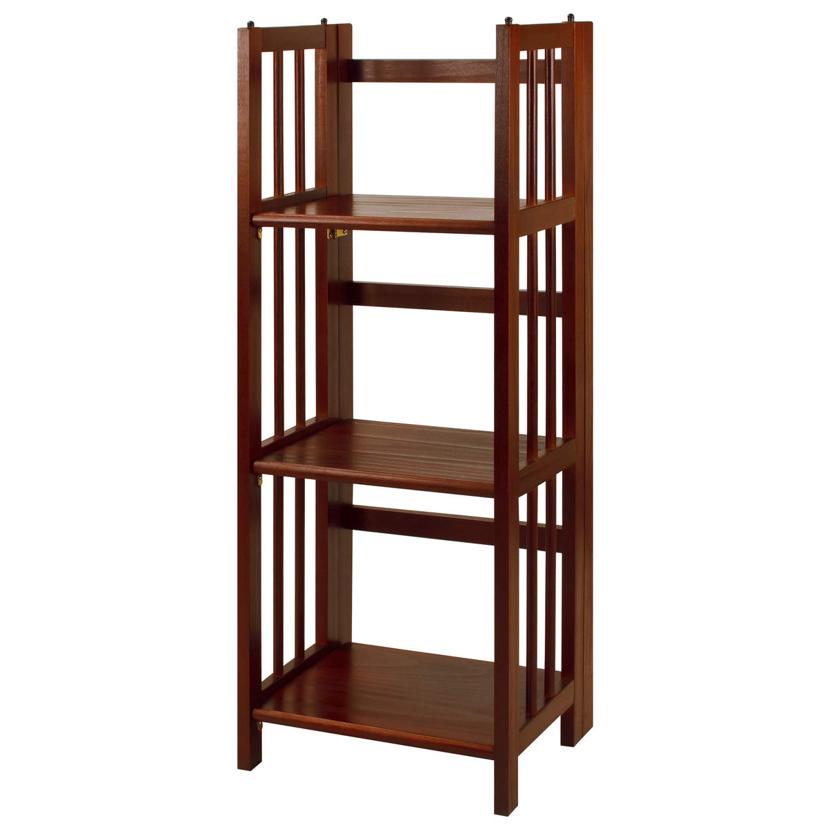 Casual Home Narrow 14&quot; Wide 100% Solid Wood Folding Bookcase, Walnut