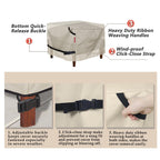 Porch Shield Patio Ottoman Cover - Waterproof Outdoor Square Side Table Covers - 22L X 22W X 18H Inch, Beige