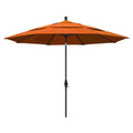 California Umbrella GSCU118302-SA17-DWV 11 Round Aluminum Market, Crank Lift, Collar Tilt, Black Pole, Pacifica Tuscan Patio Um