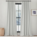 NICETOWN Greyish White Room Darkening Curtains 102 inches Long, Rod Pocket/Back Tab/Hook Light Block Voice Reducing Window Treat