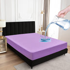 Sufdari Mattress Protector,Waterproof Mattress Cover Queen,18' Deep Pocket Mattress Protector,Fitted Sheet Style With Elastic Rubber Band,Washable And Easy Care-Purple,Queen