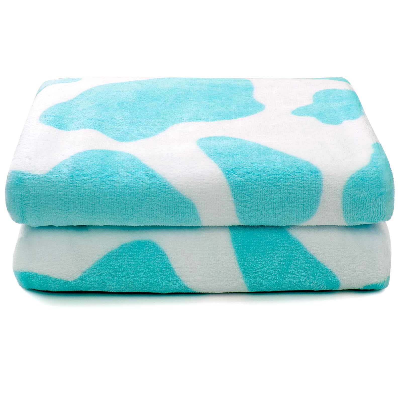 Fleece Light Blue Blanket Turquoise Teal Cyan Fuzzy Blanket Soft Cozy Girls Women Throw Blanket Blue Gifts Decor For Kids Girls