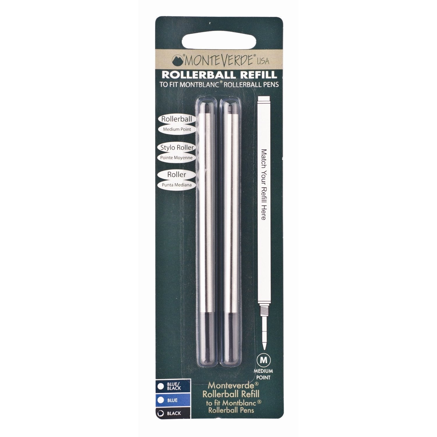Monteverde Rollerball To Fit Montblanc Rollerball Pens - Black
