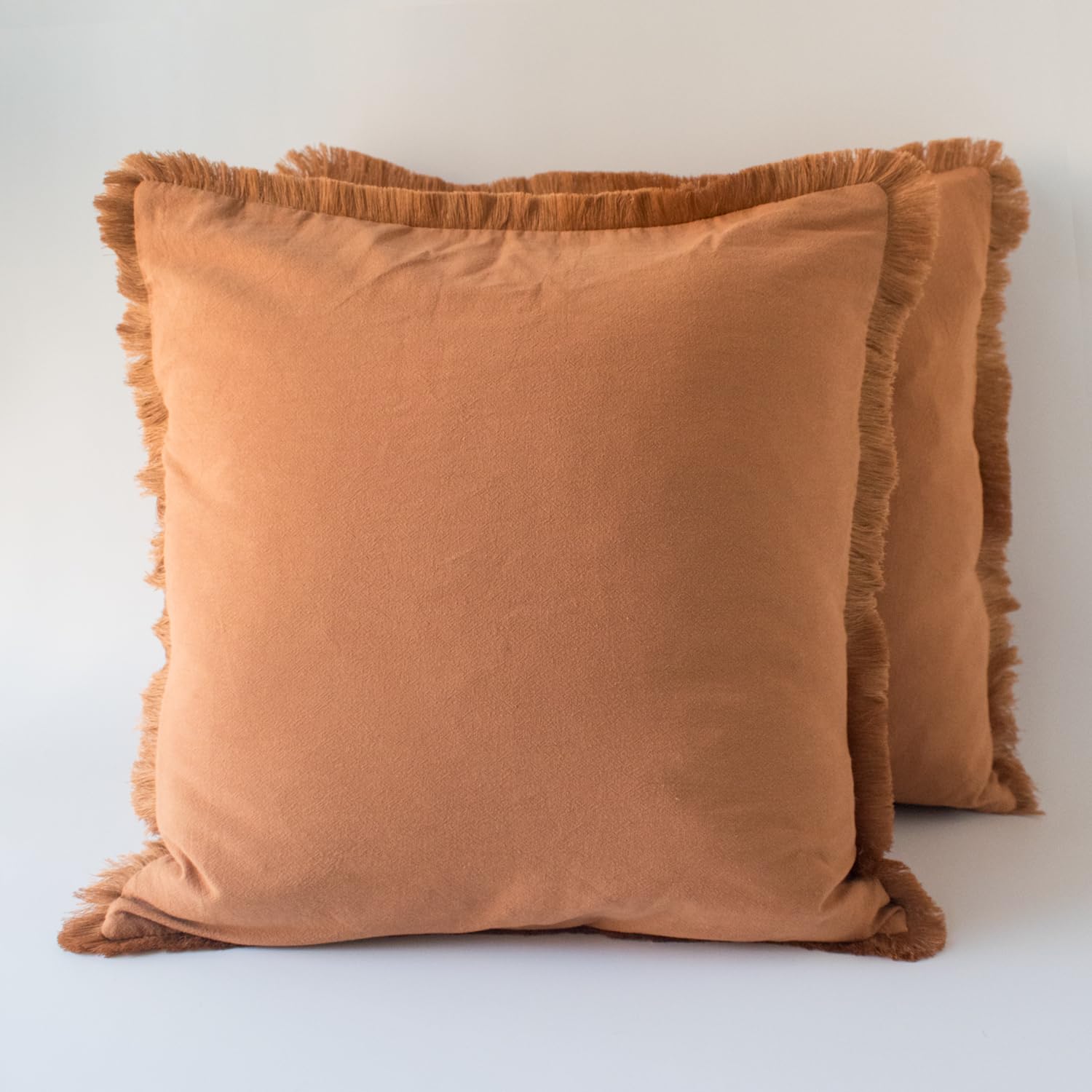 Hoplee Rust Colored Throw Pillow Covers Burnt Orange Pillow Covers 18X18 Set Of 2 For Sofa Bedroom Car 18 X 18 Inch Burnt Orange