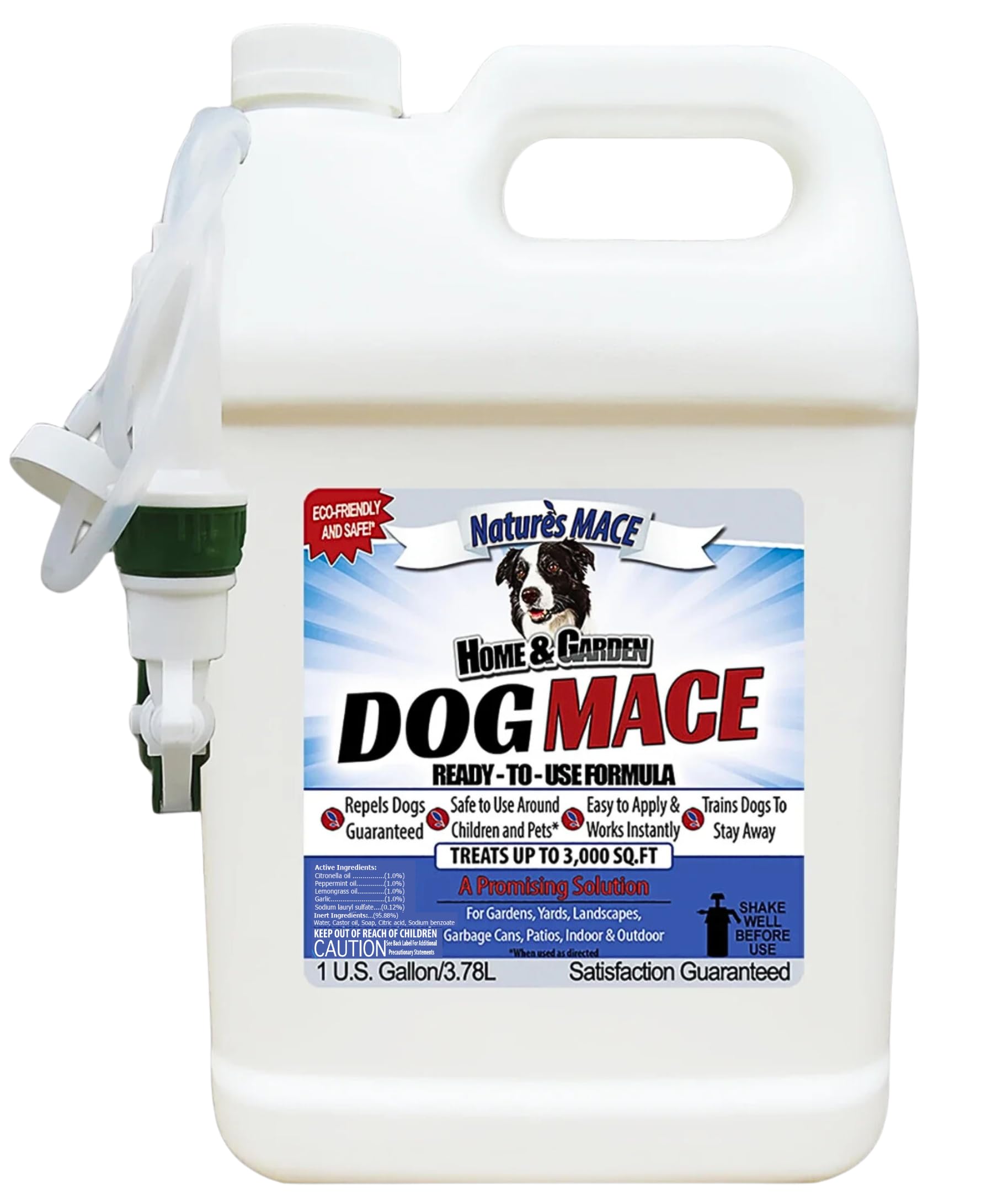 Natures Mace Dog Mace 1 Gallon Dog Repellent Spray, Keep Dogs Out Of Your Lawn And Garden, Dog Training Corrector, Stop Chewing