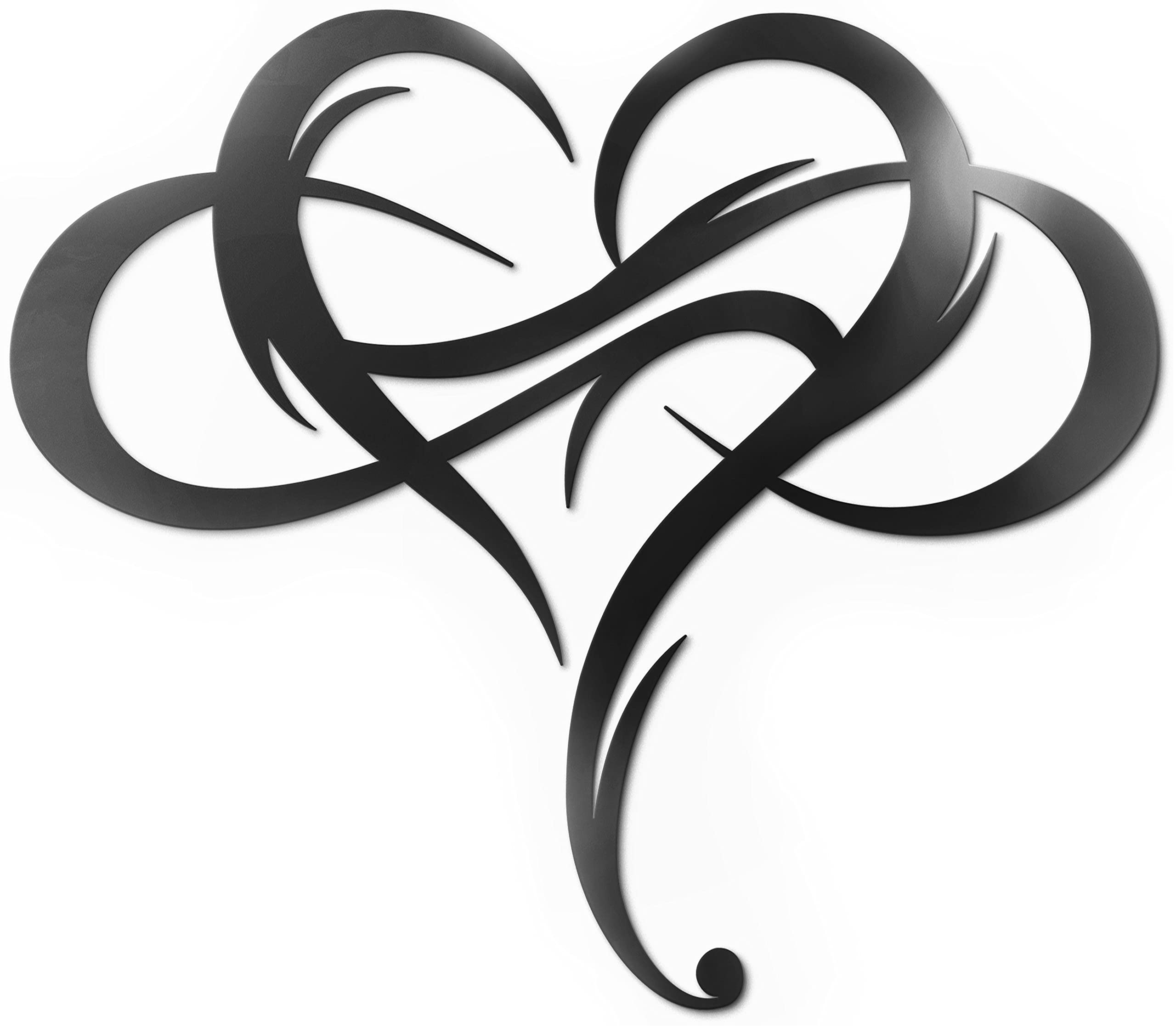 Vivegate Infinity Heart Metal Wall Decor, Unique Infinity Heart Wall Decor Love Sign Plaque Steel Art Geometric Wall Decor Set C