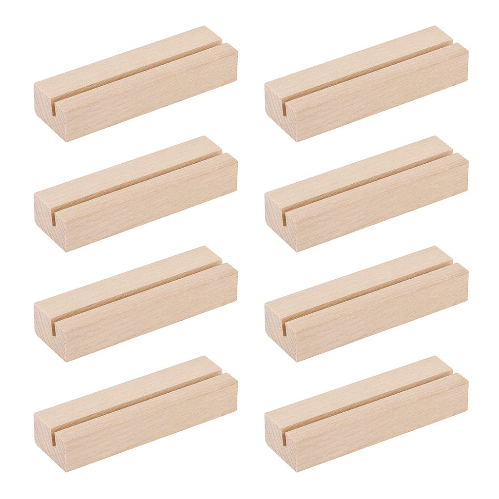 8 Pieces Wood Place Card Holders Table Number Holders Rustic Table Number Stands Wooden Sign Holders for Wedding Party Table Dec
