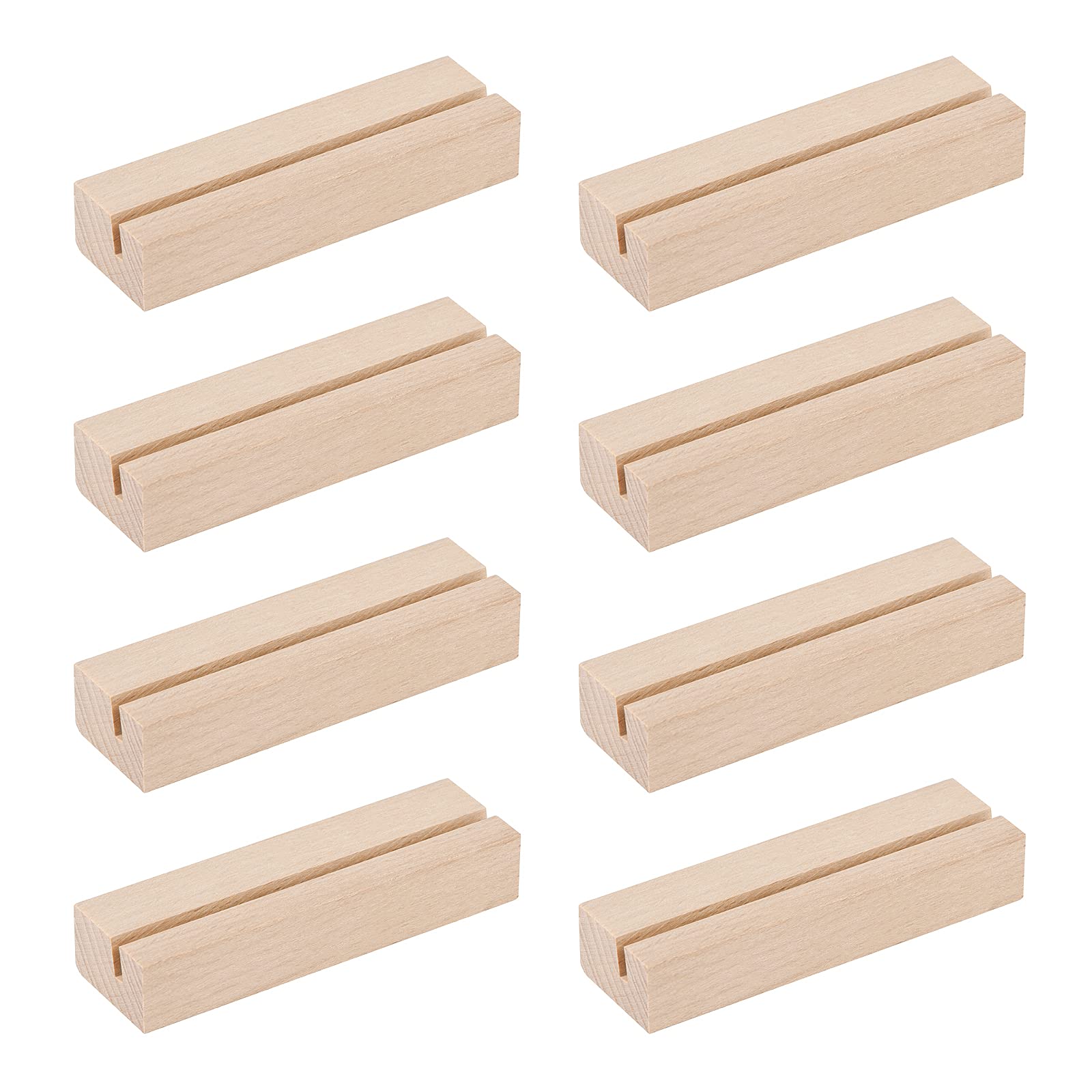 8 Pieces Wood Place Card Holders Table Number Holders Rustic Table Number Stands Wooden Sign Holders for Wedding Party Table Dec