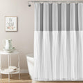 Lush Decor Tulle Skirt Colorblock Shower Curtain, 72' X 72', Light Gray & White