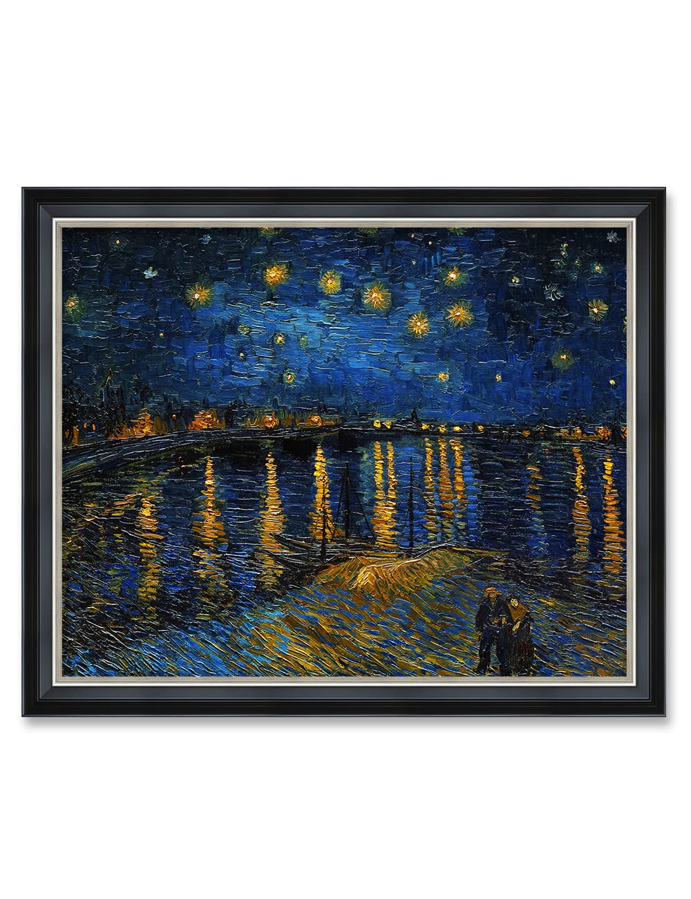 DECORARTS - Starry Night Over The Rhone by Vincent Van Gogh. Giclee Print Art Reproduction with matching Solid Wood Frame in Cla
