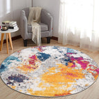 Rugshop Sky Collection Modern Abstract Round Rug 6'6'' (6' 6'' Diameter) Multi
