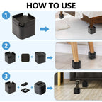 Btsd-Home Adjustable Bed And Furniture Risers Elevator Up To 3 Or 4 Inch Heavy Duty Bed Risers For Dorm Table Couch Sofa Wheels