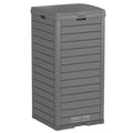 EAST OAK 38 Gallon Outdoor Trash Can, Waterproof Resin Garbage Can with Tiered Lid and Drip Tray, Outside Trash Bin for Patio, K