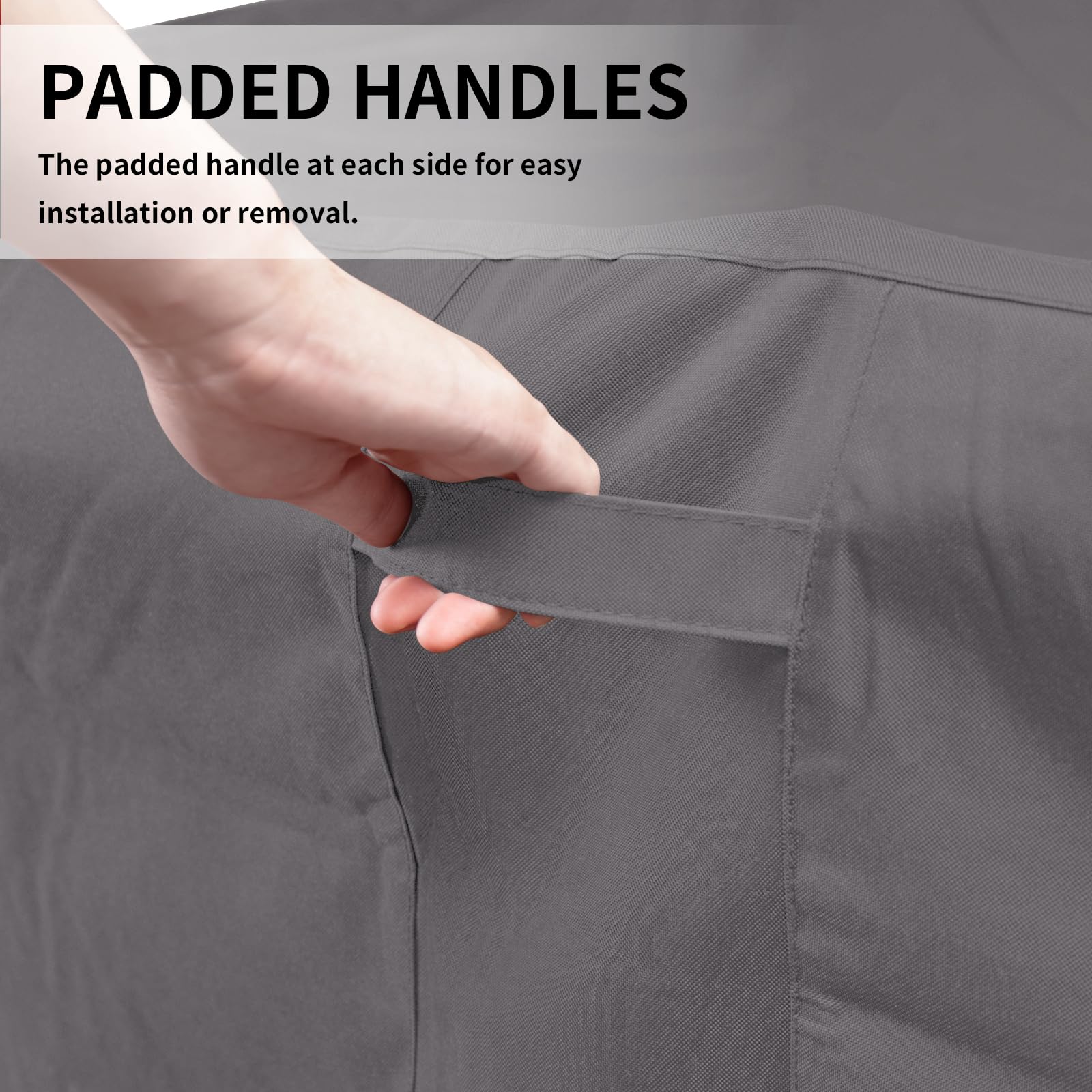 Easy-Going 600D Heavy Duty Patio Furniture Cover, Outdoor Square Table And Chair Set Cover, Waterproof Outdoor Sectional Set Cover (64'L X 64'W X 28'H, Grey)