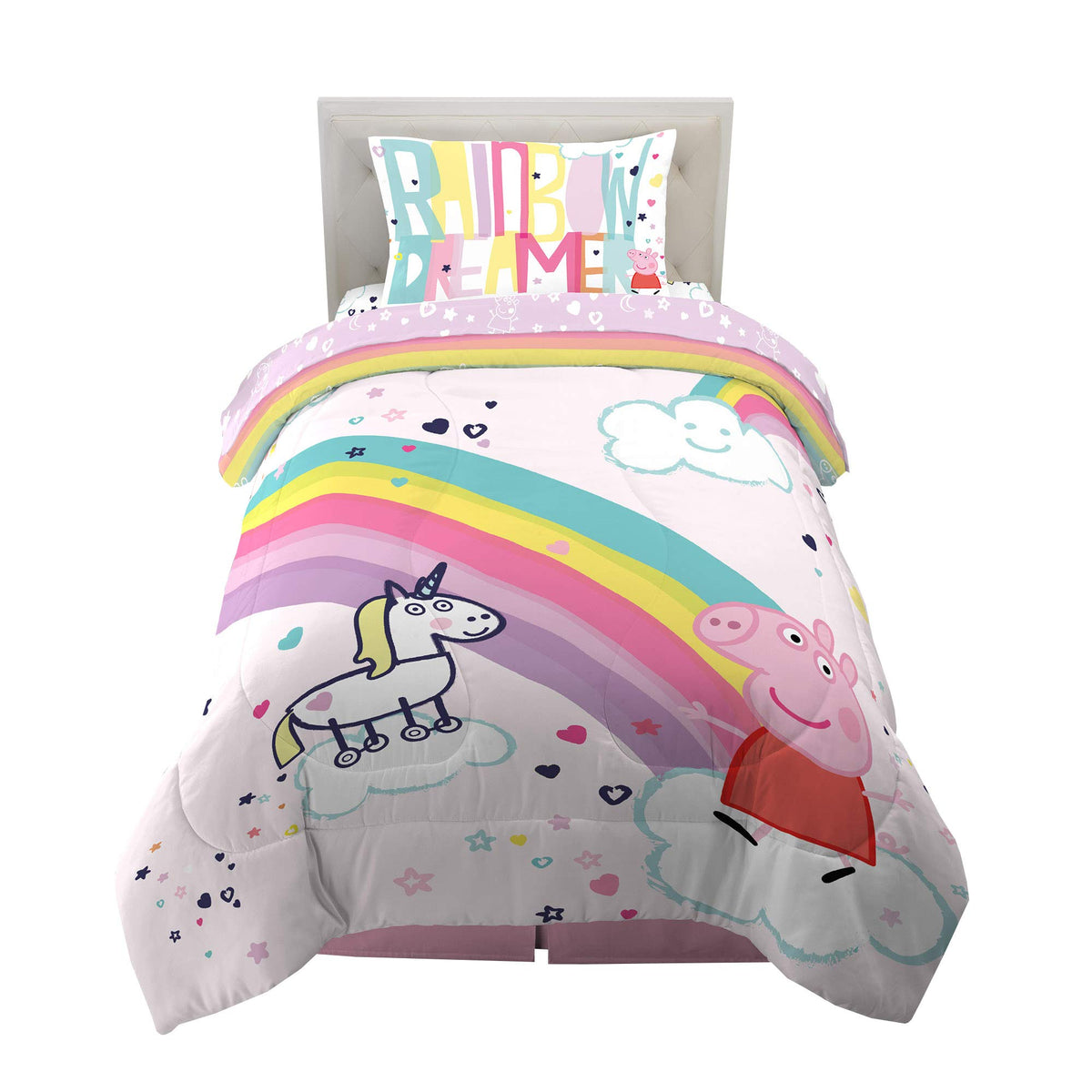 Franco Kids Bedding Super Soft Comforter And Sheet Set, 4 Piece Twin Size, Peppa Pig