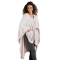 Berkshire Blanket Primalush Wearable Blanket, Cozy Loungewear Pocketed Plush Cape Wrap for Adults & Teens(Moonbeam, One Size 58X