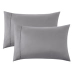 Bedsure King Size Pillow Cases Set Of 2 - Silver Grey Polyester Microfiber Pillowcases 2 Pack, Super Soft Pillow Case Cover With Envelop Closure, 20X36 Inches