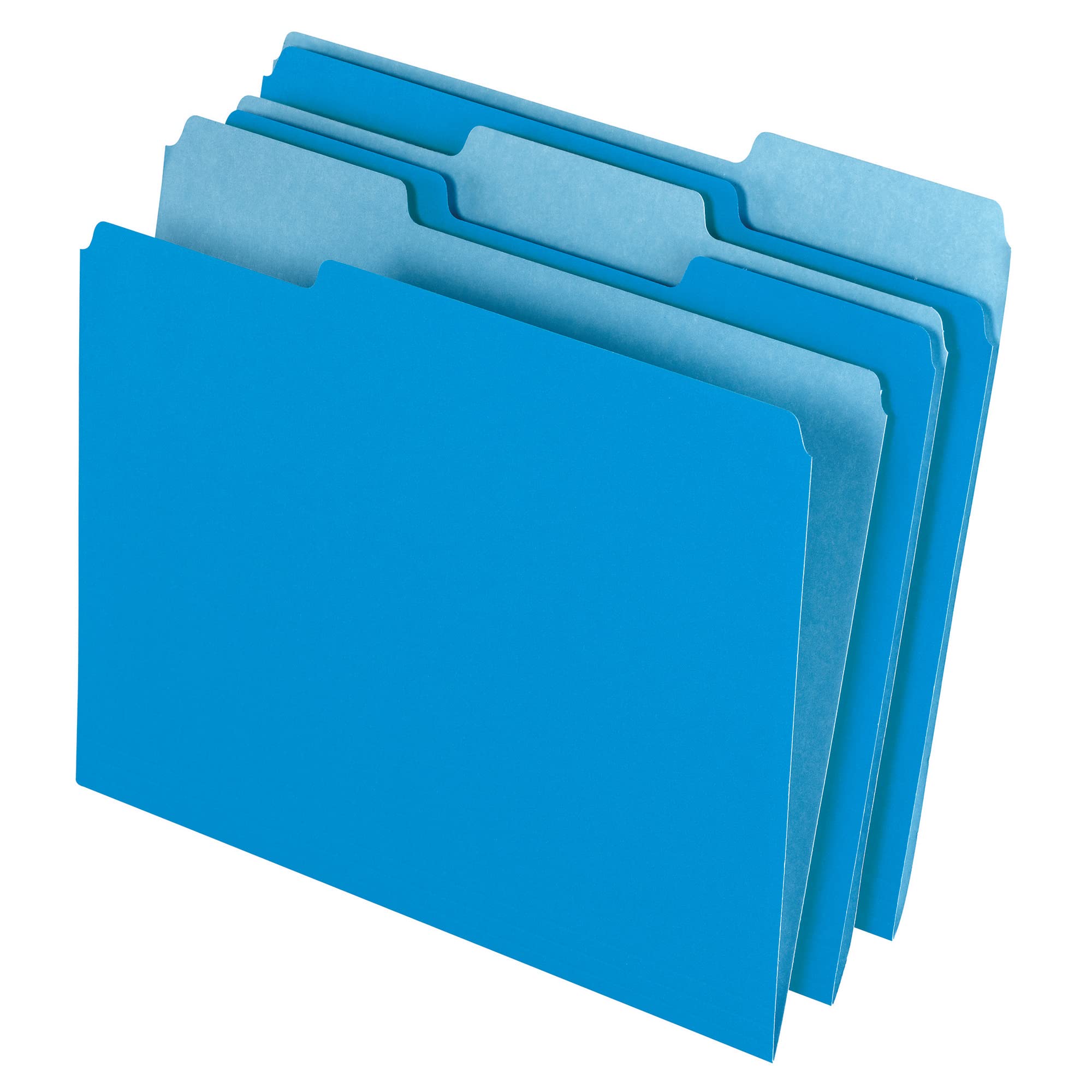 Office Depot File Folders, Letter, 1/3 Cut, Blue, Box Of 100, 97661