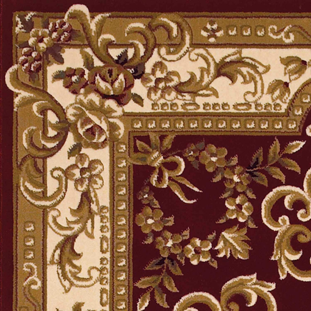 HomeRoots Decor 3'3' x 4'11' Polypropelene Red/Ivory Area Rug