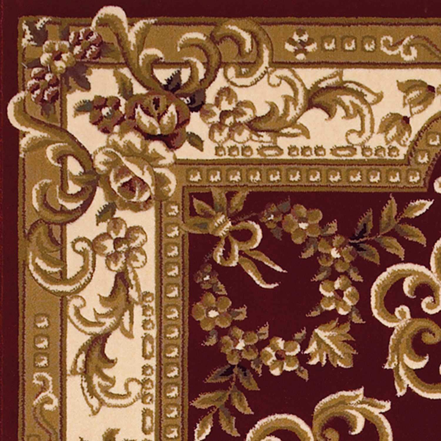 HomeRoots Decor 3'3' x 4'11' Polypropelene Red/Ivory Area Rug