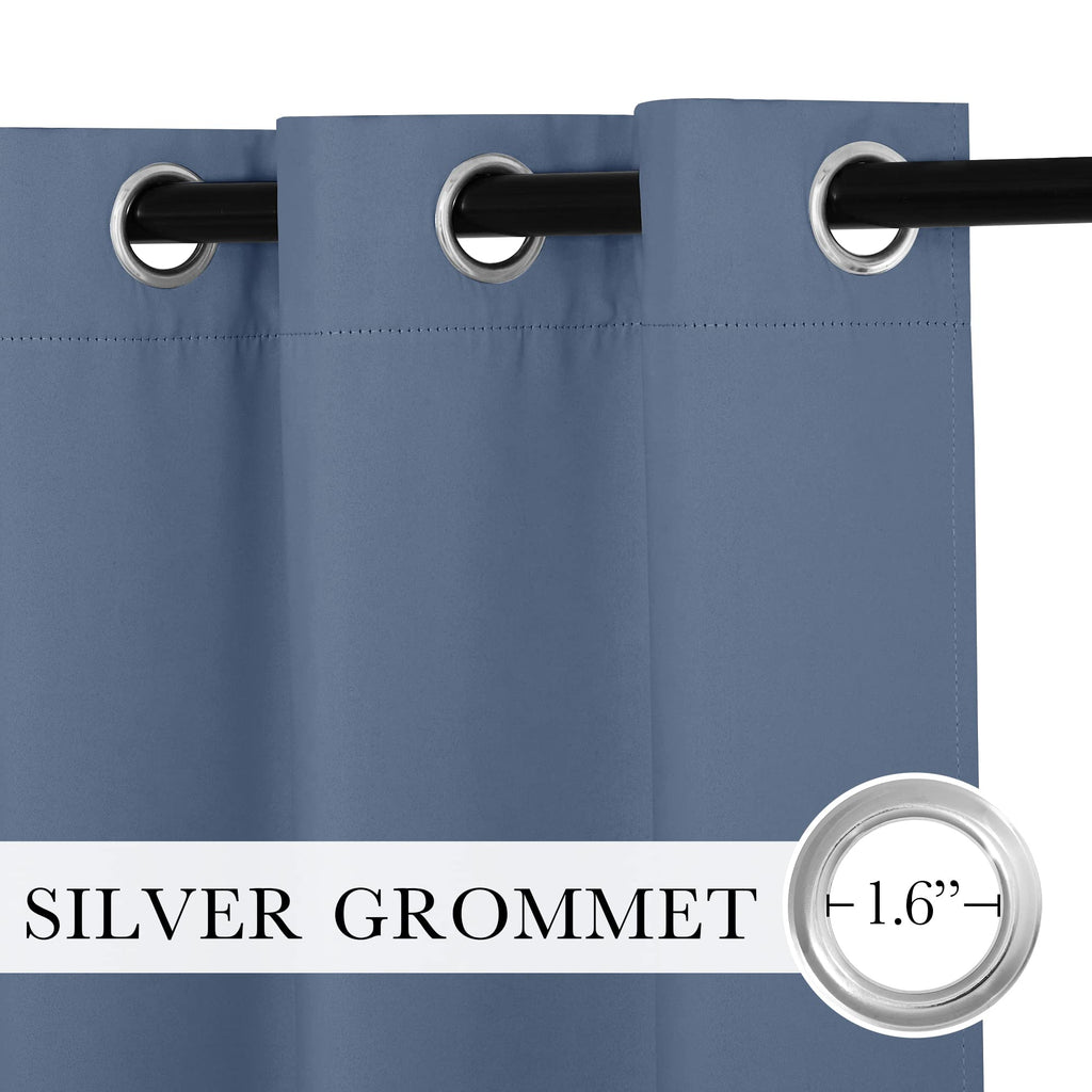 Ryb Home Blue Blackout Curtains For Living Room, Heavy Duty Curtains Drapes Room Darkening Privcay Window Treatment For Bedroom