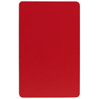 Flash Furniture Wren 24''W x 48''L Rectangular Red HP Laminate Activity Table - Height Adjustable Short Legs