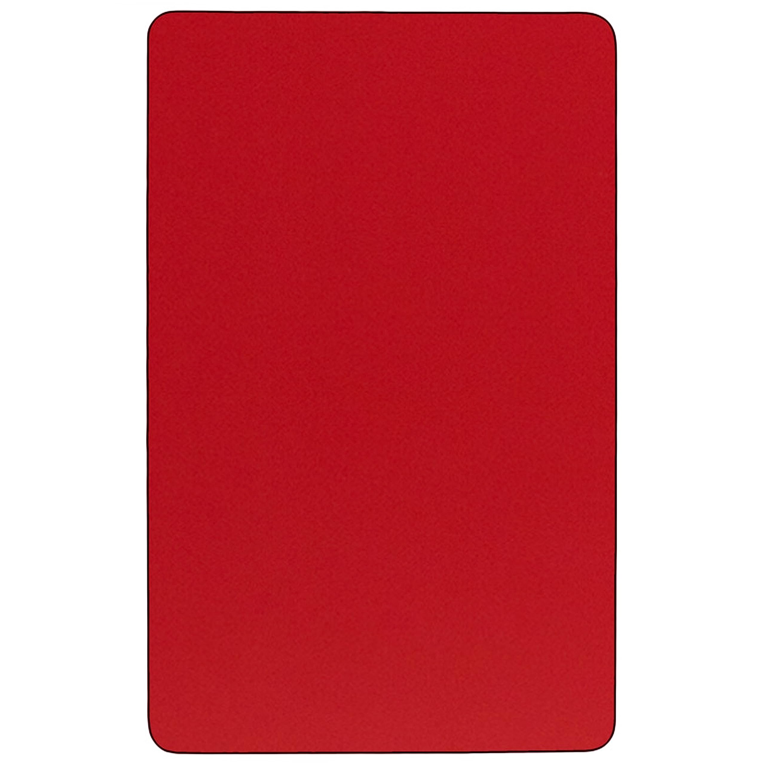 Flash Furniture Wren 24''W x 48''L Rectangular Red HP Laminate Activity Table - Height Adjustable Short Legs