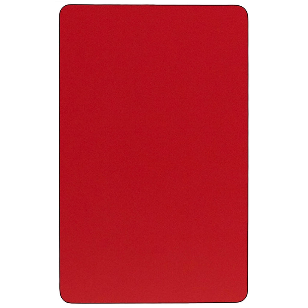Flash Furniture 36''W X 72''L Rectangular Red Hp Laminate Activity Table - Height Adjustable Short Legs