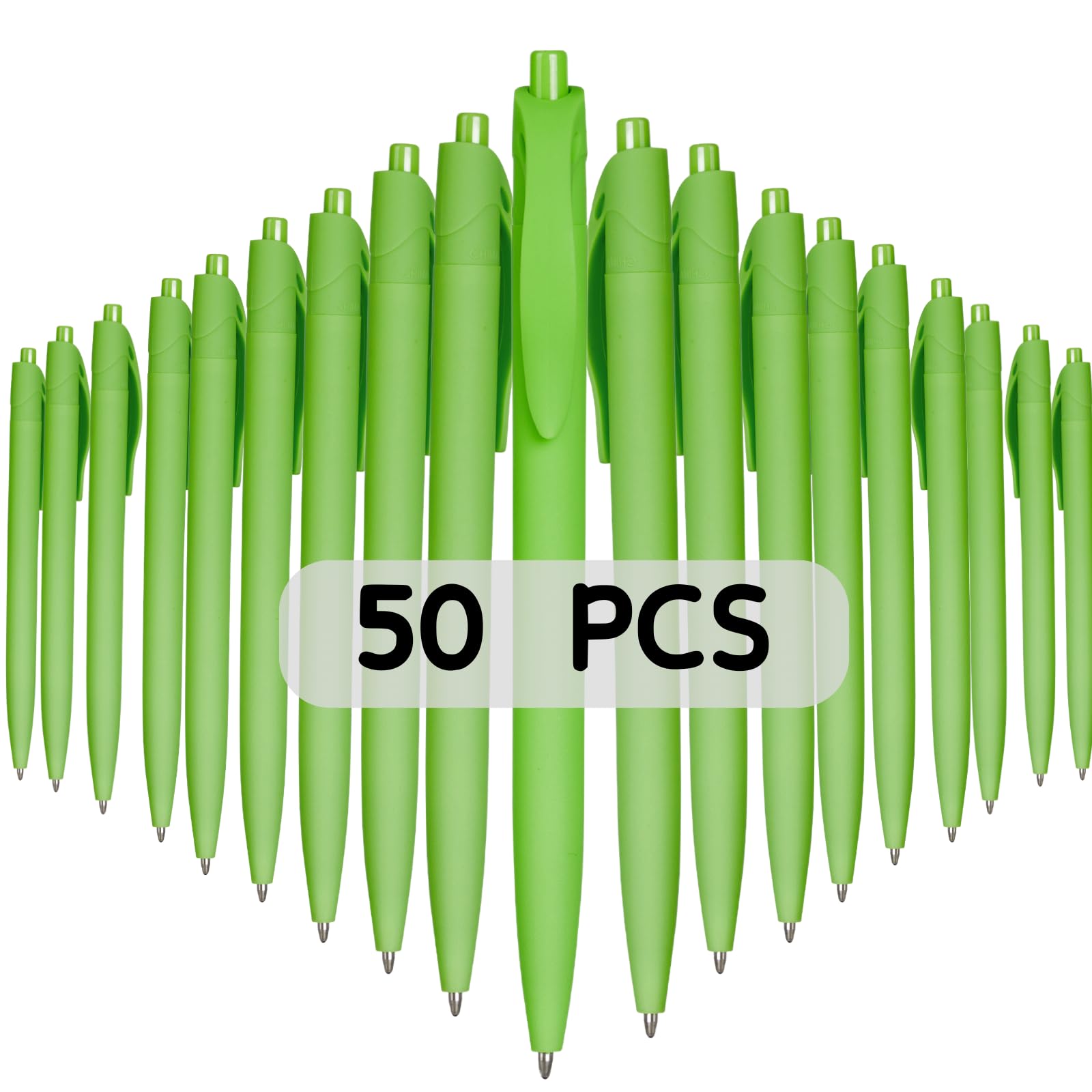 Wiaziert Ballpoint Pens, 50 Pack (Black Ink),Bulk Pens, Light Green Barrel,Click Pens For Office Home And School, Retractable Ba