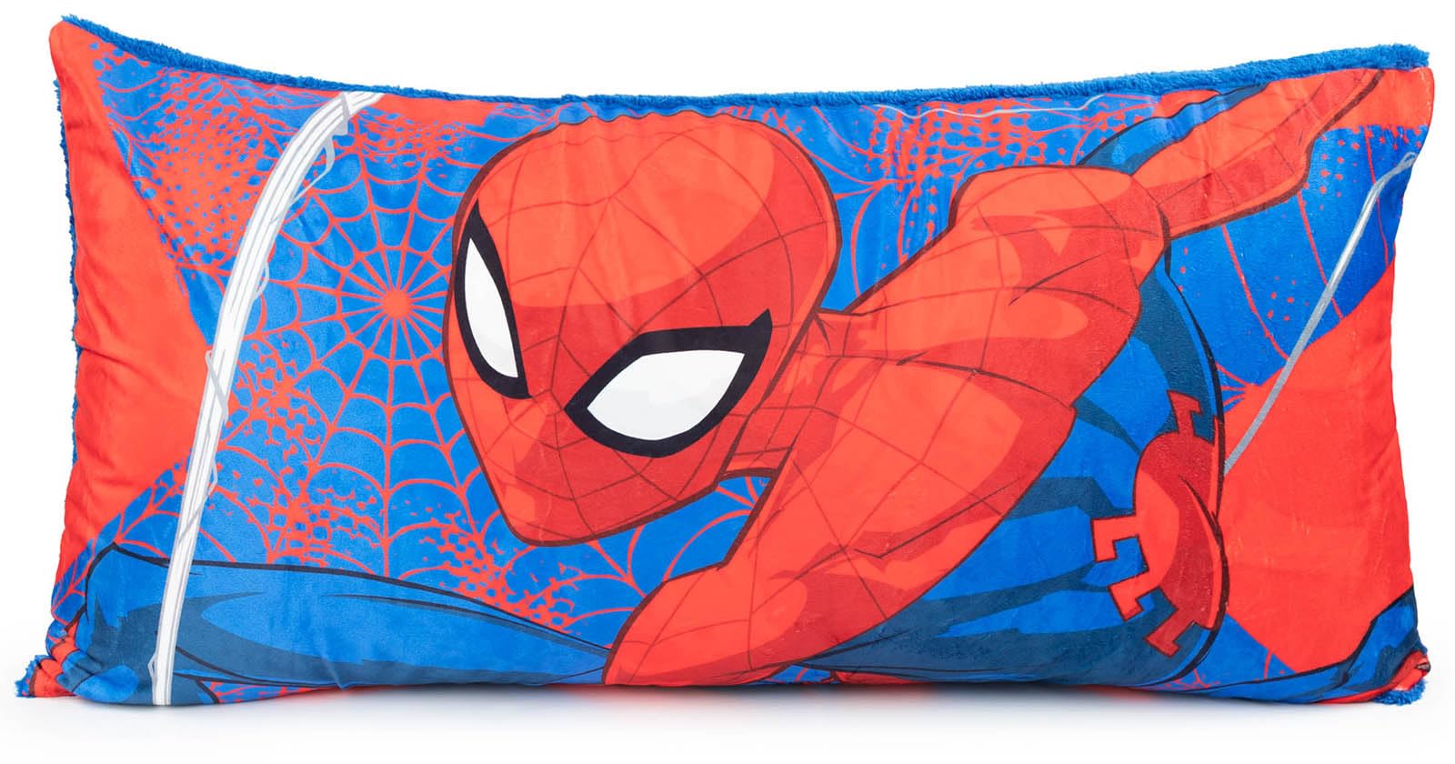 Jay Franco Spiderman Body Pillow Cover - Plush Bed Pillow Cover Measures 36 X 18 Inches, With Sherpa Backing - Kids Super Soft B