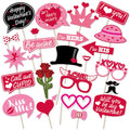 25 Pcs Valentine's Day Photo Booth Props Selfie Photobooth Props Creative Funny Party Decoration Supplies for Holiday Wedding En