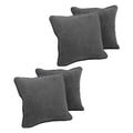 Blazing Needles Corded Microsuede Throw Pillow, 18", Steel Grey 4 Count
