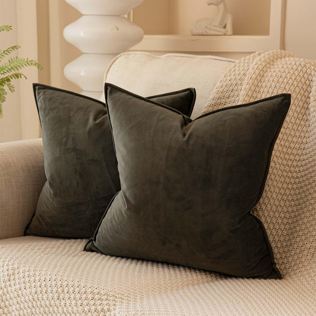 Juspurbet Light Blue Decorative Velvet Throw Pillow Covers 20X20 Inch Set Of 2,Broadside Soft Cushion Case With Invisible Zipper