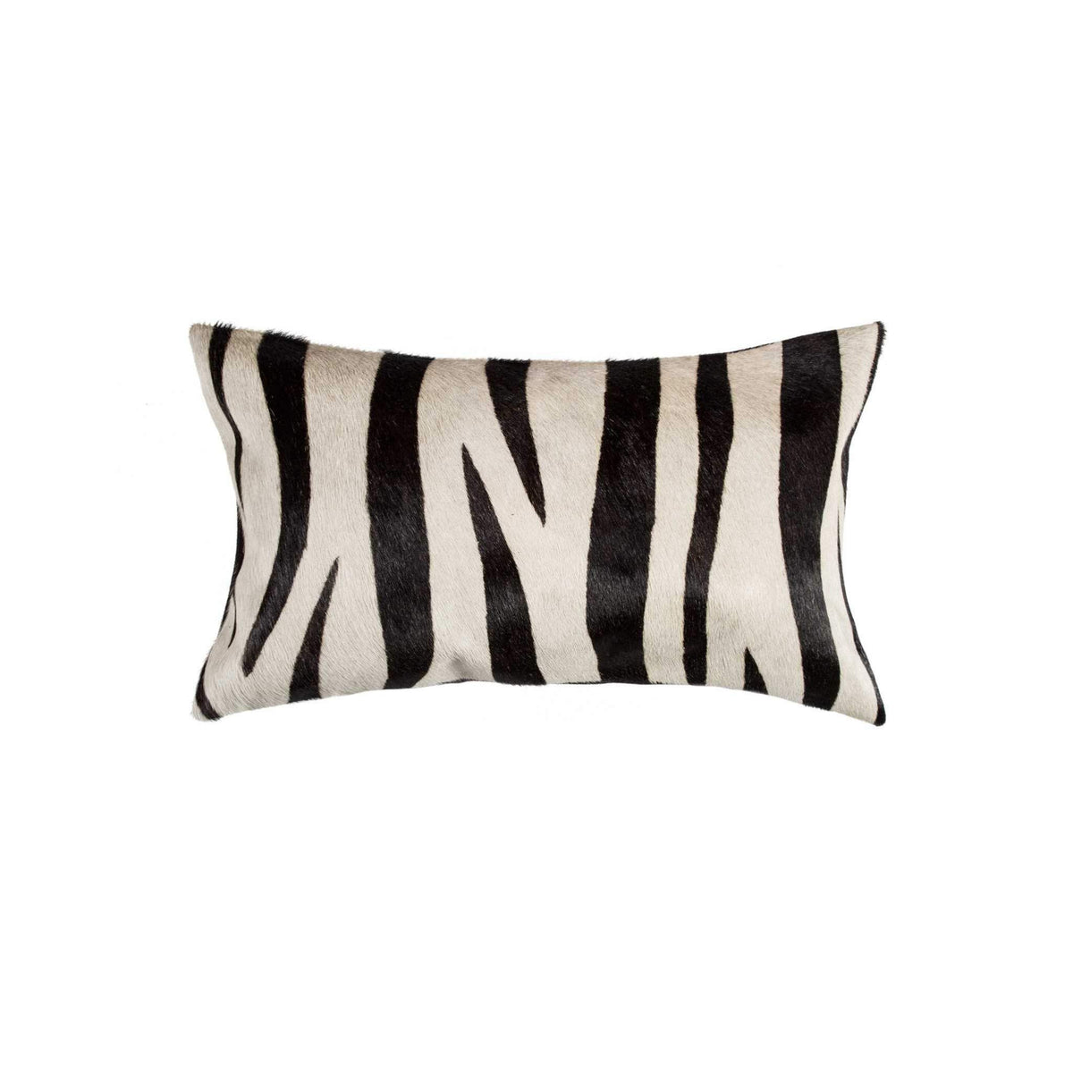 HomeRoots Cowhide, Microsuede, Polyfill 12' x 20' x 5' Zebra Black On Off White Cowhide - Pillow