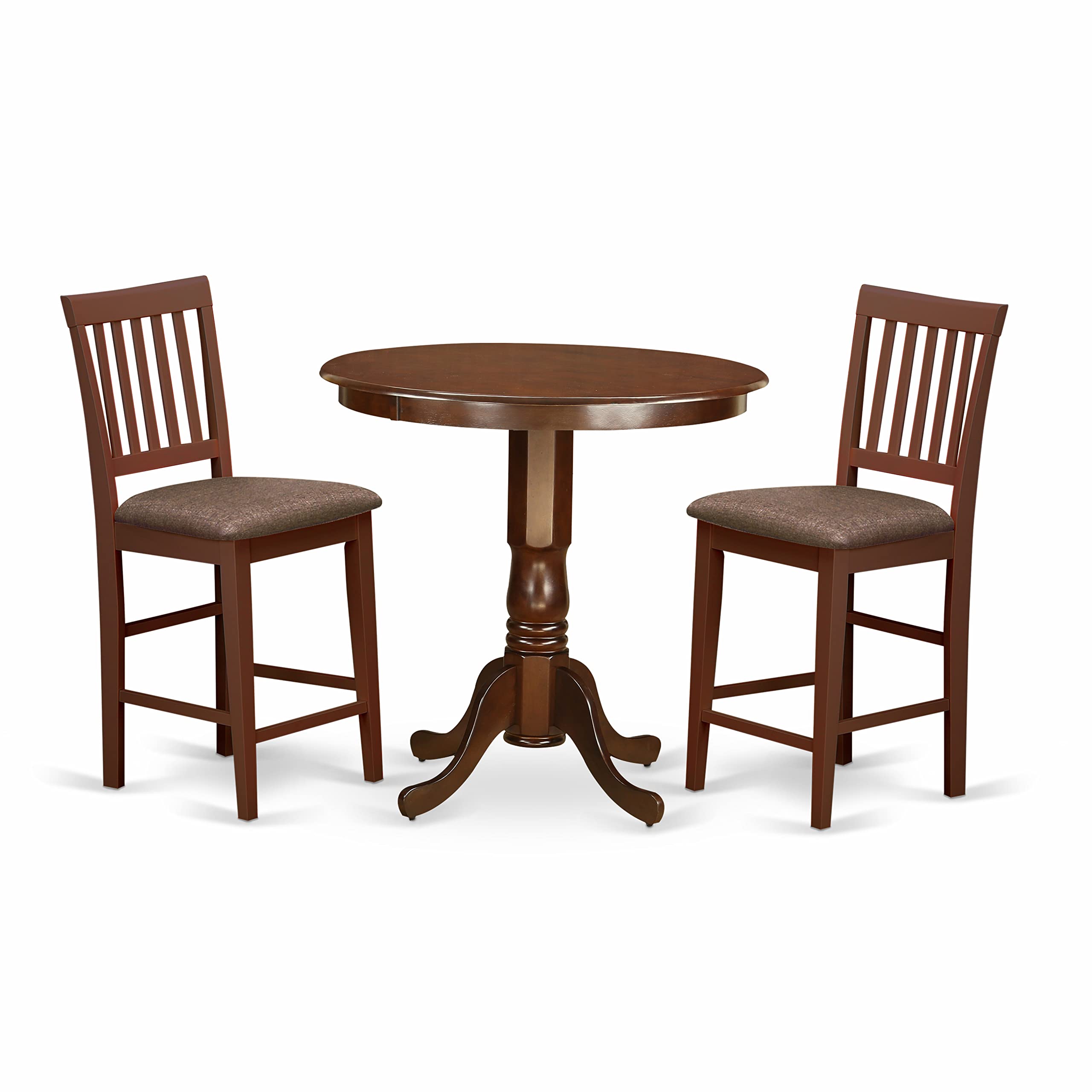 East West Furniture Javn3-Mah-C 3 Pc Dining Counter Height Set - Dining Table And 2 Counter Height Chairs.