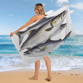RLDOBOFE Microfiber Salmon Fish Beach Towel Large Quick Dry Absorbent Beach Blanket Sand Free Lightweight Travel Soft Beach Towe