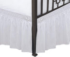 Biscaynebay Wrap Around Bed Skirts With Split Corners For King Beds 25' Drop, White Elastic Dust Ruffles Easy Fit Wrinkle & Fade Resistant Silky Luxurious Fabric Solid Machine Washable