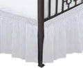 Biscaynebay Wrap Around Bed Skirts With Split Corners For Queen Beds 12' Drop, White Elastic Dust Ruffles Easy Fit Wrinkle & Fade Resistant Silky Luxurious Fabric Solid Machine Washable