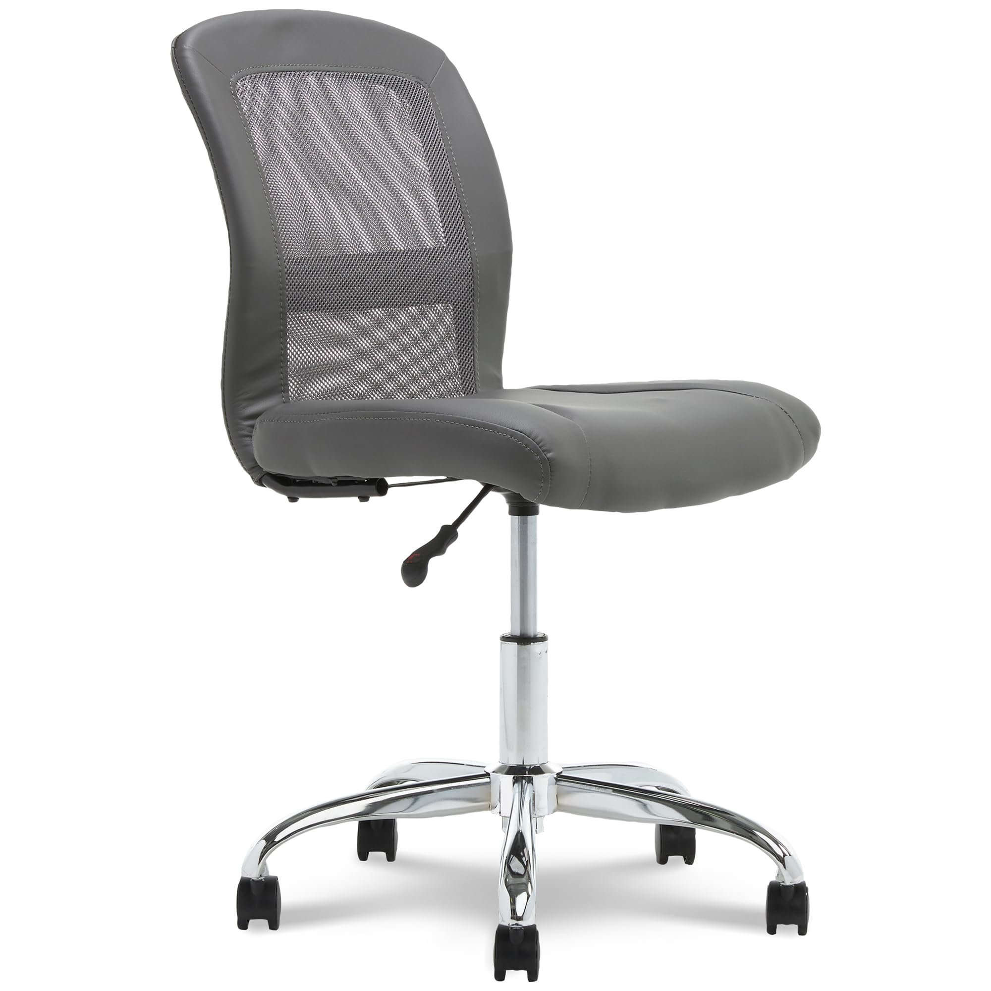 Serta Essential Armless Deskchair, Small Task Chair With Wheels, Breathable Mesh Back, Sertaquality Foam Cushion Seat For Comfor