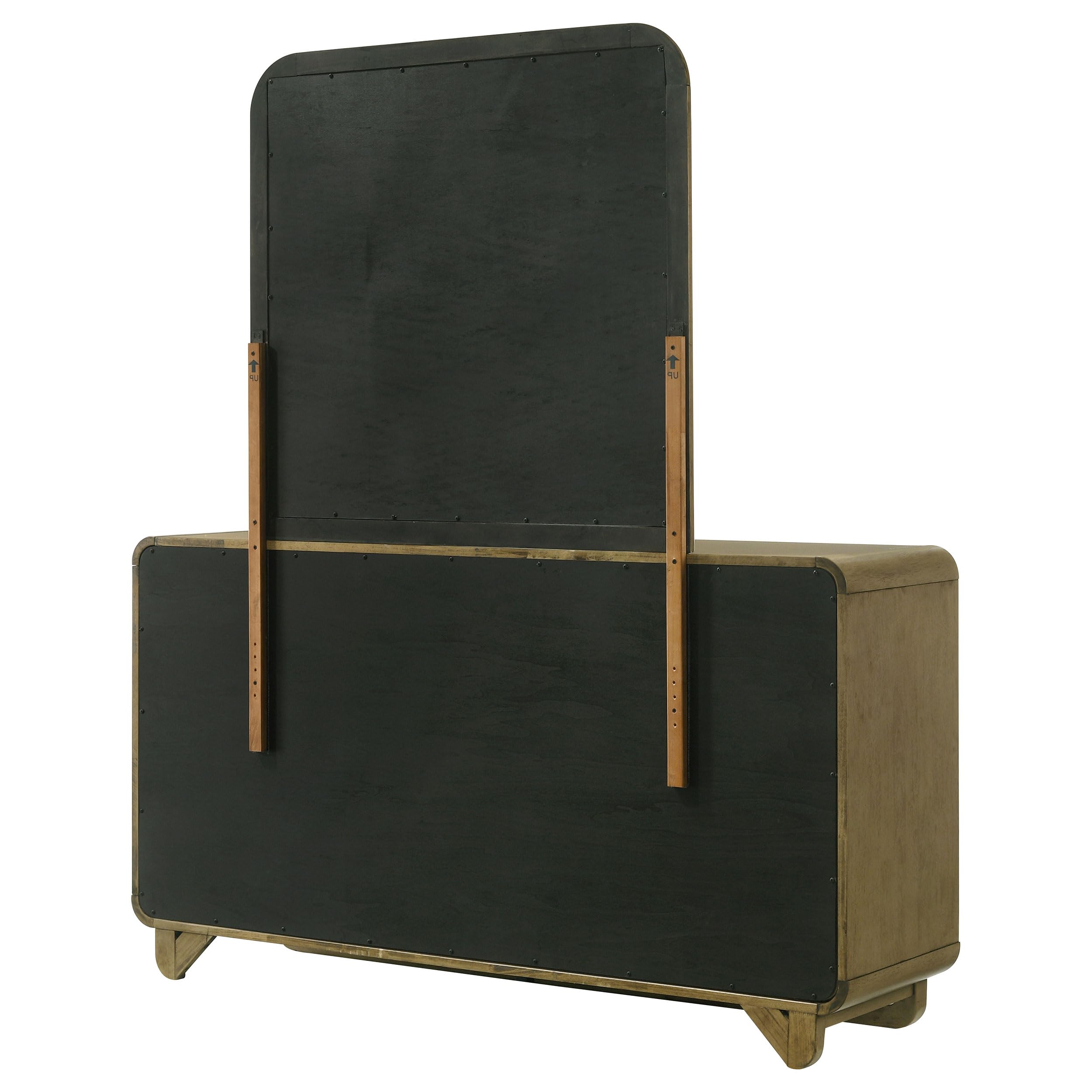 Coaster Home Furnishings Amsbury Transitional 64-inch 6-Drawer Bedroom Dresser with Mirror Bedroom Clothing Storage Cabinet Wide Chest of Drawers Organizer Unit Nutmeg 224273M