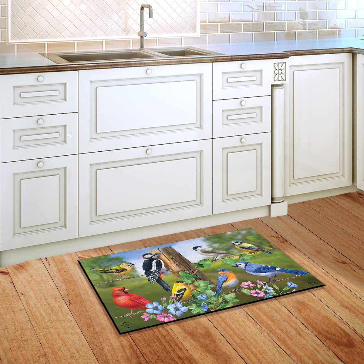 Briarwood Lane Country Birds Spring Doormat Finch Blue Jay Cardinal Indoor Outdoor 30' X 18'